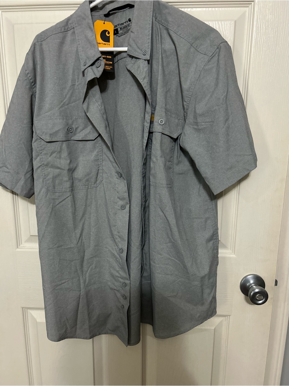 Carhartt Short Sleeve Button-Up Work Shirt Jacket - Gray